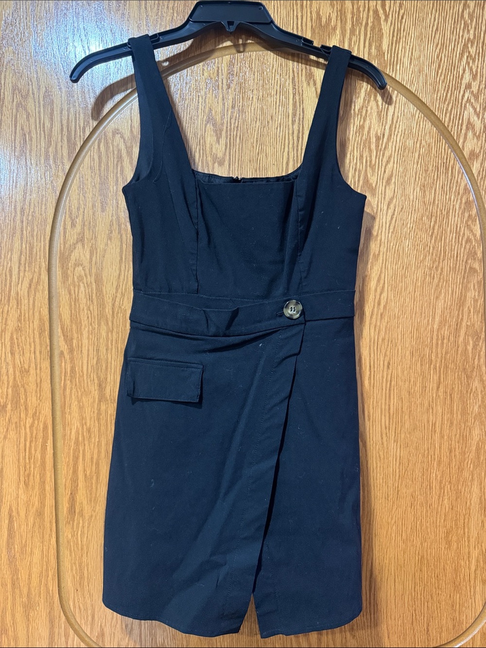 Classic Black Square-Neck Romper